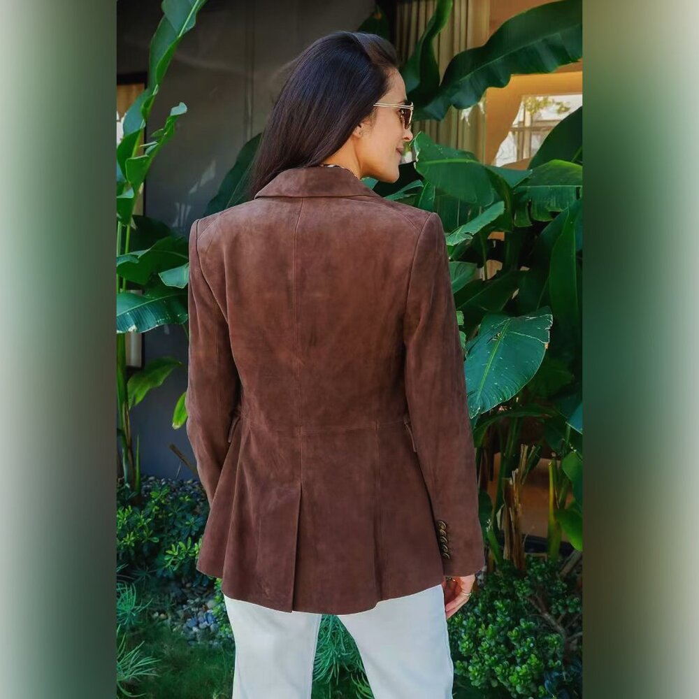 Veronica Beard Duane Suede Single-Breasted Dickey Jacket - Picture 4 of 11